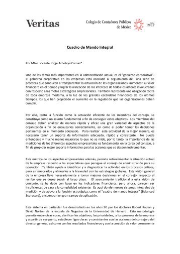 Cuadro de Mando Integral - Colegio de Contadores Públicos de ...