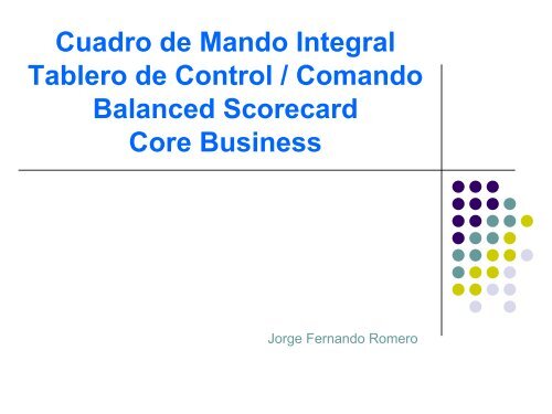 Cuadro de Mando Integral Tablero de Control / Comando Balanced ...
