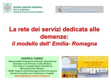 La rete dei servizi dedicata alle demenze - Associazione Geriatri ...