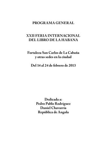 PROGRAMA GENERAL XXII FERIA INTERNACIONAL DEL LIBRO ...