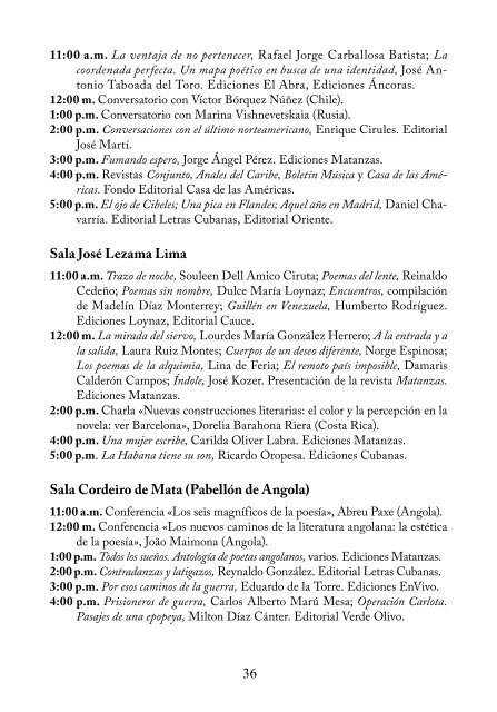 PROGRAMA GENERAL XXII FERIA INTERNACIONAL DEL LIBRO ...