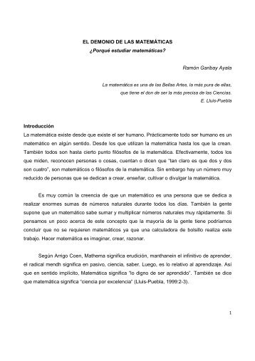 EL DEMONIO DE LAS MATEMÁTICAS - División de Ciencias ...