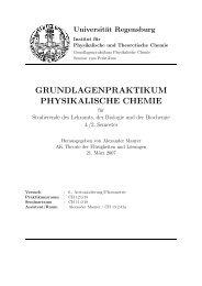 grundlagenpraktikum physikalische chemie - Universität Regensburg