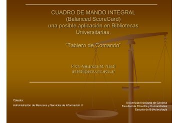 CUADRO DE MANDO INTEGRAL (Balanced ScoreCard) una ... - E-Lis