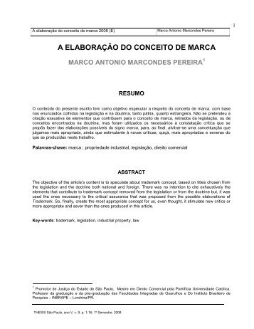 A ELABORAÇÃO DO CONCEITO DE MARCA - Faculdade Cantareira