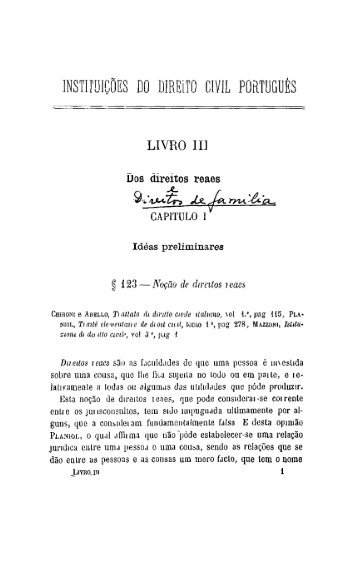 Instituições do Direito Civil Português III - 1907 - Faculdade de ...