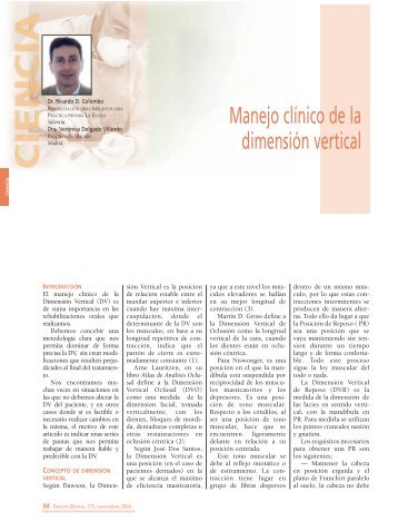 Manejo clínico de la dimensión vertical - Gaceta Dental