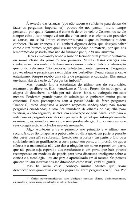 Carl Sagan, em "O mundo assombrado pelos demônios - Interessante