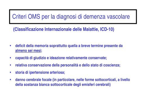 La Demenza Vascolare - GrG