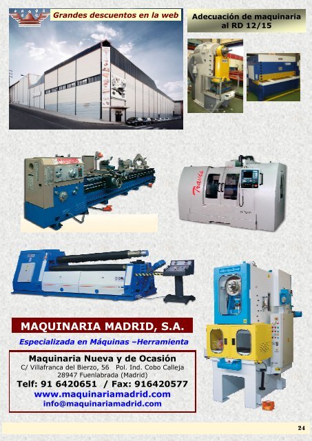 Catálogo de herramientas MAQUINARIA MADRID, S.A.
