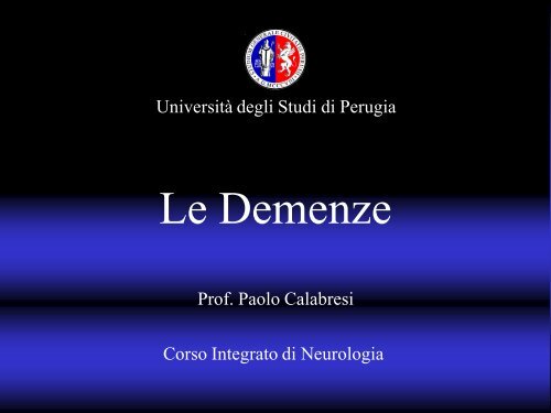 Le Demenze - Università degli Studi di Perugia