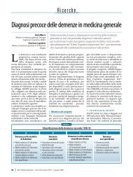 Diagnosi precoce delle demenze in medicina ... - Passoni Editore