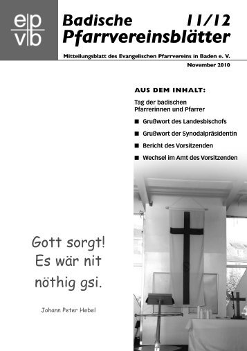 Pfarrvereinsblätter - Evangelischer Pfarrverein in Baden eV