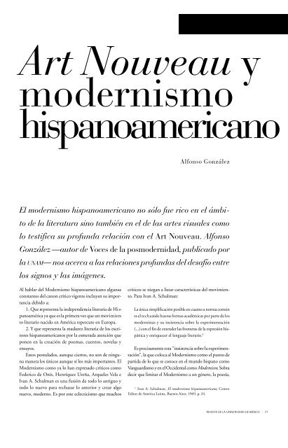 El modernismo hispanoamericano no sólo fue rico en el ámbi- to de ...