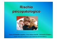 Rischi psicopatologici - Sindrome di Down