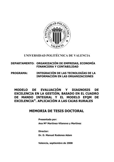 MEMORIA DE TESIS DOCTORAL - RiuNet - Universidad Politécnica ...