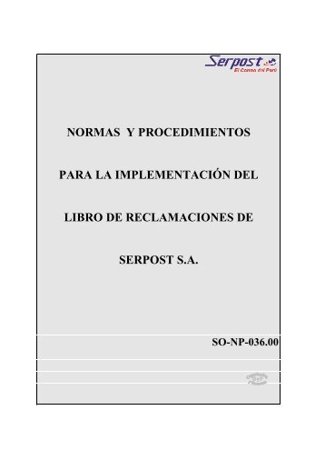 Implementación del Libro de Reclamaciones - Serpost