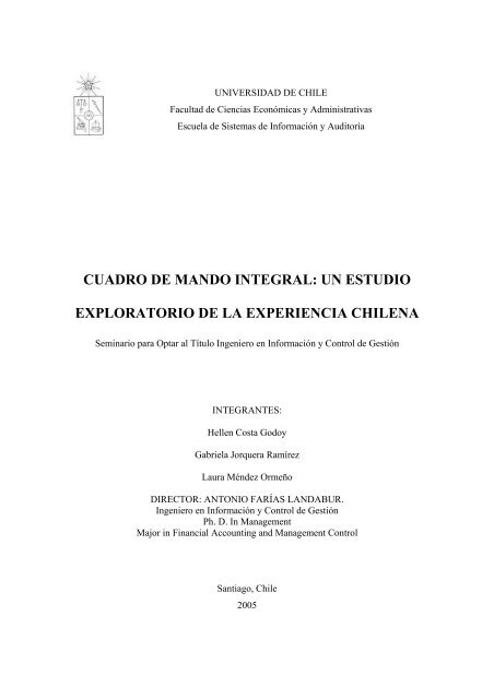 cuadro de mando integral: un estudio exploratorio de la experiencia ...
