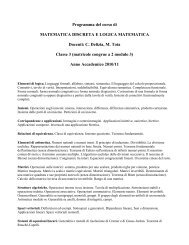 Matematica Discreta e Logica Matatematica - Prof. Delizia