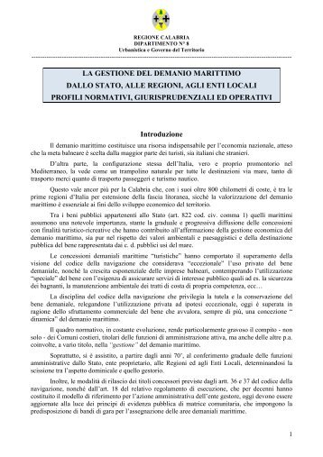 Convegno Demanio Marittimo - Regione Calabria - Dipartimento ...