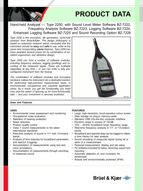 Product Data Sheet: Hand-held Analyzer - Type 2250, with Sound 
