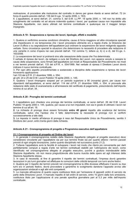 Capitolato Speciale d'Appalto - Comune di Pescara