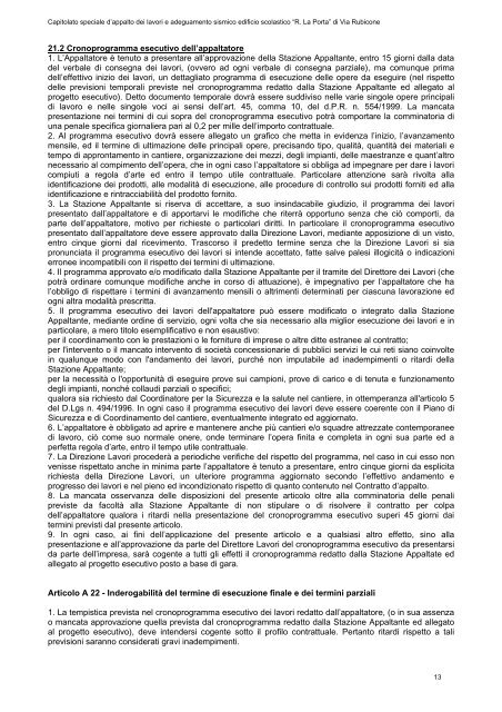 Capitolato Speciale d'Appalto - Comune di Pescara