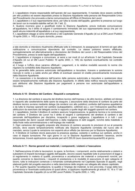 Capitolato Speciale d'Appalto - Comune di Pescara