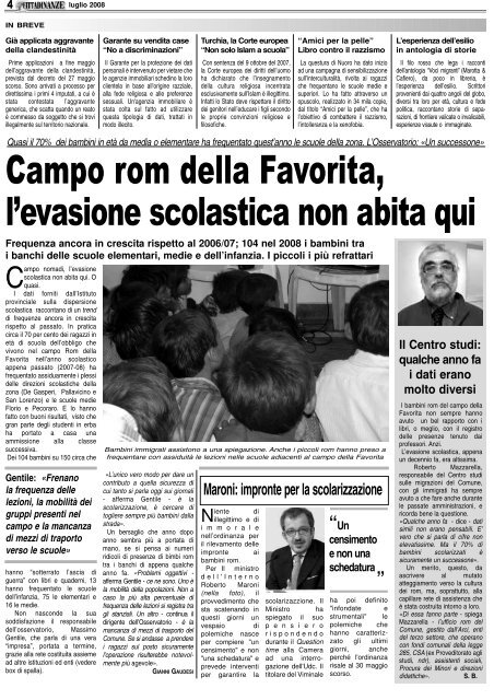 (luglio 2008) del mensile "Cittadinanze" - CeSVoP