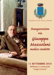 Intitolazione Via Mazzoleni - Comune di San Paolo d'Argon