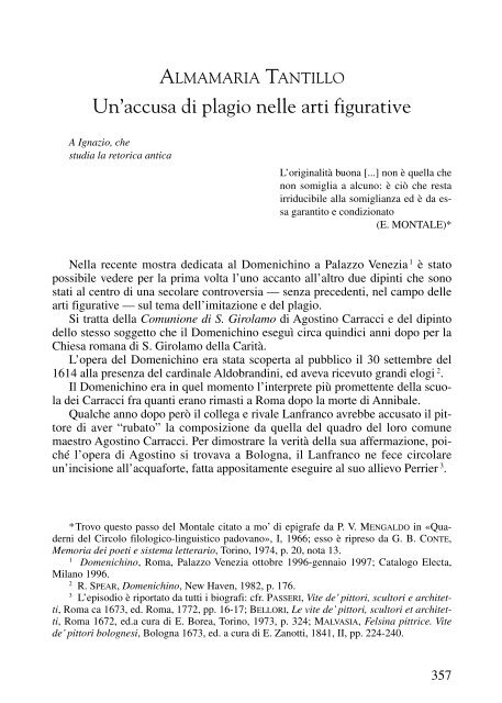 Un'accusa di plagio nelle arti figurative