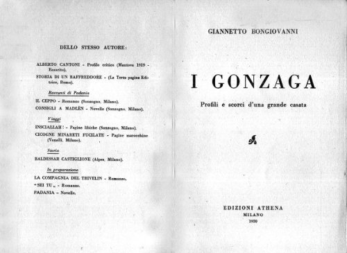 Giannetto Bongiovanni - I Gonzaga - Associazione Guastallese di ...