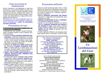 Brochure definitiva leishmaniosi - Azienda USL 3 Pistoia