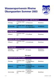 Wassersportverein Rheine Übungszeiten Sommer 2003