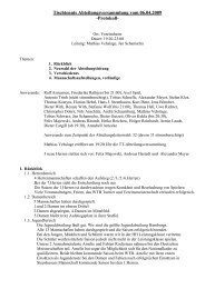 Tischtennis Abteilungsversammlung vom 06.04.2009 -Protokoll-