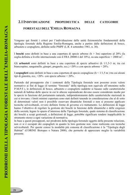 classificazione di popolamenti forestali dell - Ambiente - Regione ...