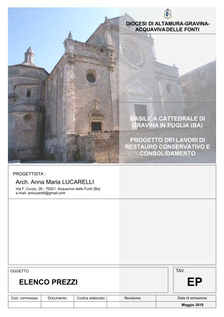 Documento - Diocesi Altamura - Gravina - Acquaviva delle Fonti