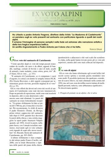 Gli ex voto del santuario di Castelmonte