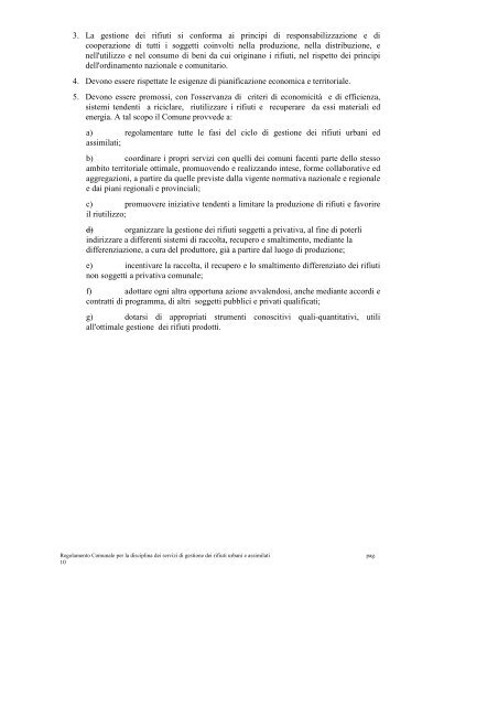 ECOLOGIA - Regolamento rifiuti - Comune di Borgosatollo