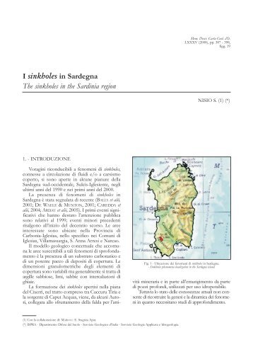 I sinkholes in Sardegna - Ispra