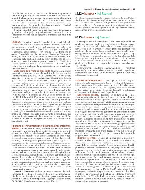 Capitolo 85 Disturbi del metabolismo degli amminoacidi - Doctor33