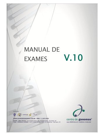 MANUAL DE EXAMES - Centro de Genomas