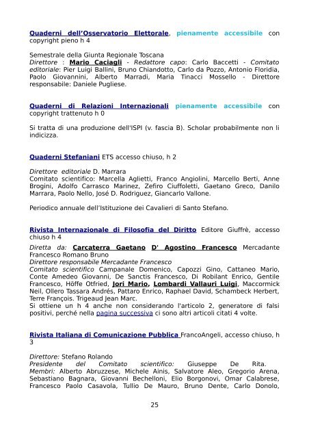 Le riviste di Scienze politiche (Sps/01-06, Sps/13 ... - Archivio Marini