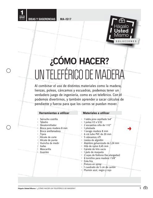 UN TELEFÉRICO DE MADERA - Hágalo Usted Mismo