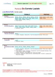 Partenze Da Cerreto Laziale - Cotral SpA
