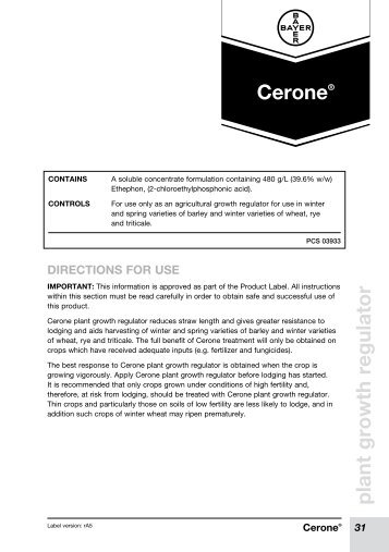 Cerone® plant growth regulator - Bayer Crop Science