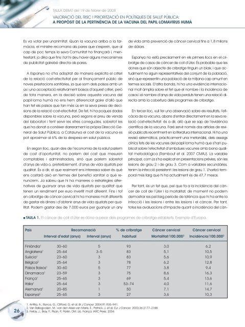 El cost d'oportunitat de la vacunació massiva del VPH - Universitat ...