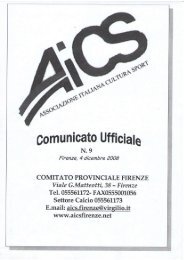 Comunicato Ufficiale n° 9 - AICS Comitato Provinciale di Firenze ...