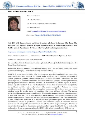 Dott. Ph.D Emanuele POLI - Scienze della Formazione