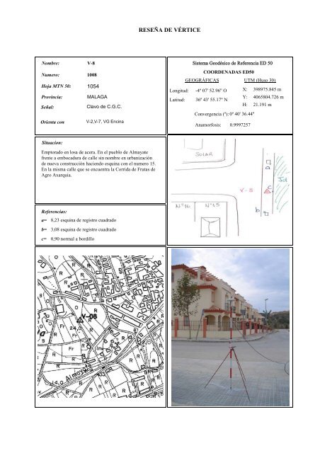 Red Municipal Bases Coordenadas UTM - Inicio